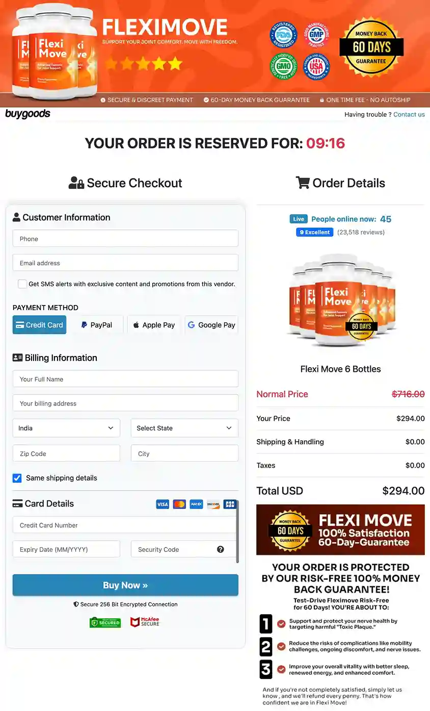 Flexi Move Secure Payment Options